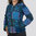 Nepal Patchwork Jacke mit Fleece | blau/violett Mix